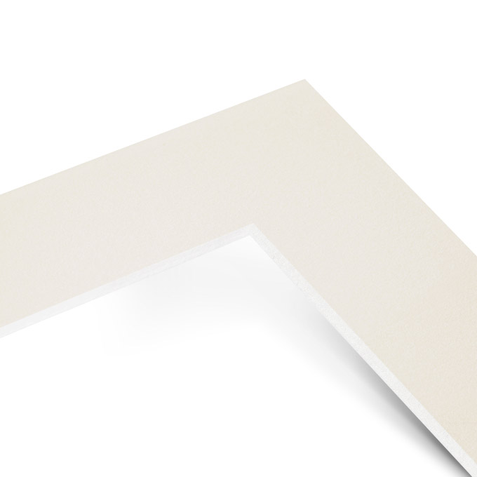 White Core Schrägschnitt-Passepartout - altweiß - 50 x 70 cm - Ausschnitt nach Angaben