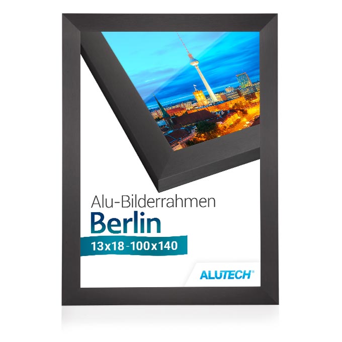 Alu-Bilderrahmen Berlin - anthrazit fein gebürstet - 42 x 59,4 cm (DIN A2) - Plexiglas® UV 100 matt
