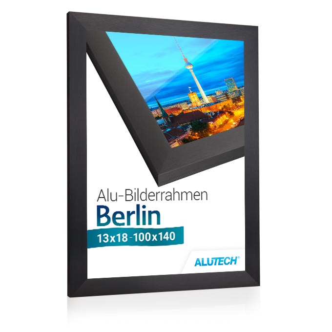 Alu-Bilderrahmen Berlin - anthrazit fein gebürstet - 60 x 80 cm - Antireflexglas