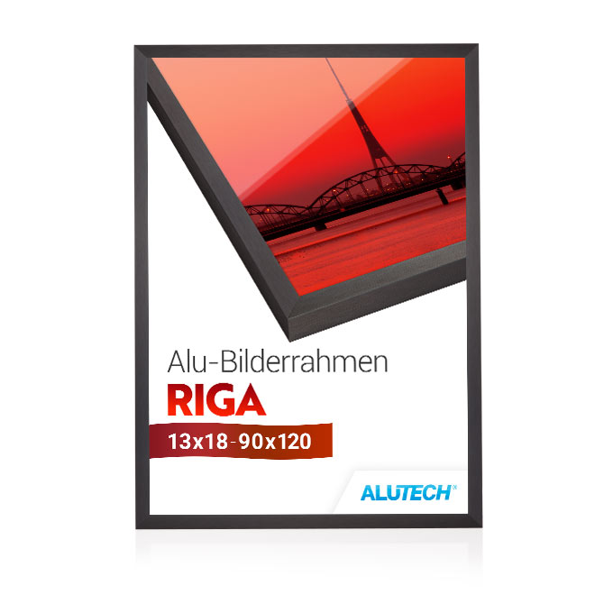 Alu-Bilderrahmen Riga - anthrazit fein gebürstet - 28 x 35 cm - Polystyrol antireflex