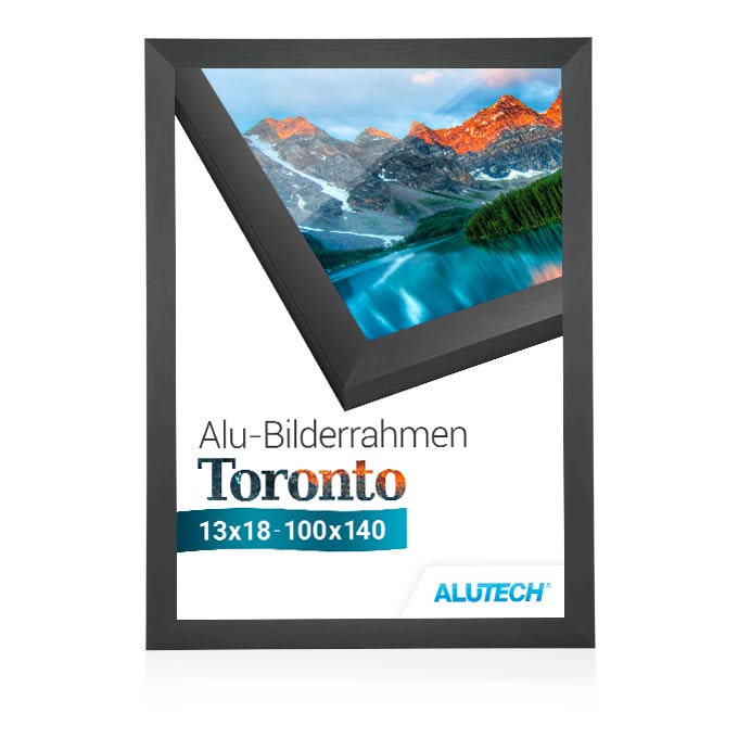 Alu-Bilderrahmen Toronto - anthrazit fein gebürstet - 40 x 60 cm - Polystyrol klar