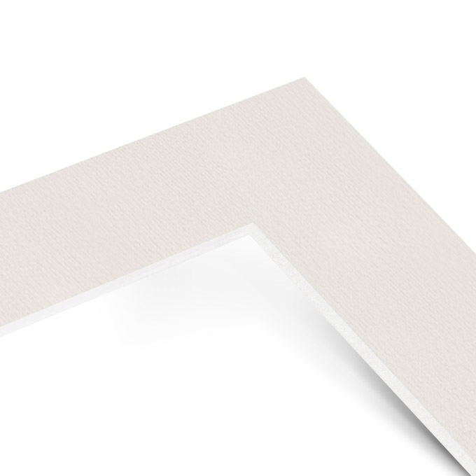 White Core Schrägschnitt-Passepartout - antikweiß - 50 x 60 cm - Ausschnitt nach Angaben