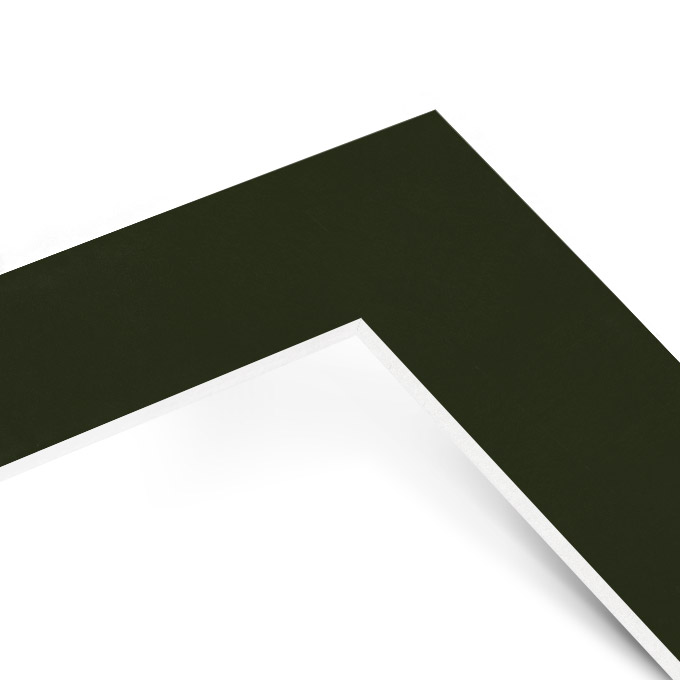 White Core Schrägschnitt-Passepartout - baumgrün - 50 x 70 cm - Ausschnitt nach Angaben