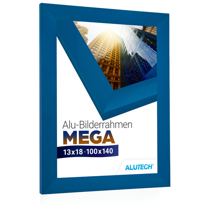 Alu-Bilderrahmen Mega - blau matt (RAL 5010) - 60 x 80 cm - Plexiglas® UV 100 matt
