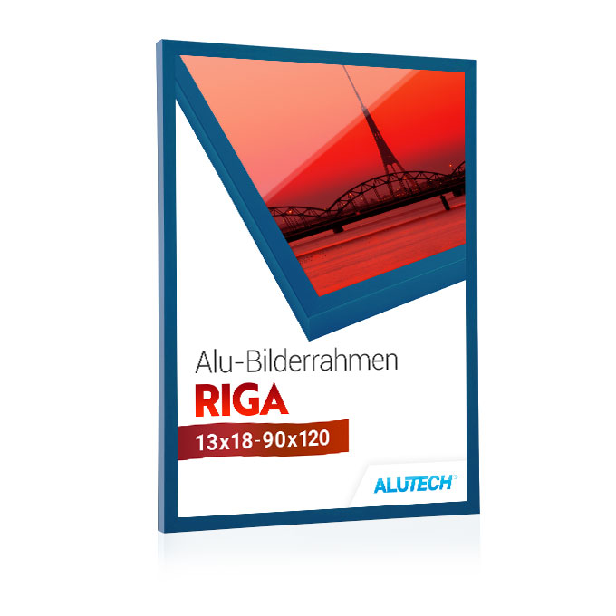 Alu-Bilderrahmen Riga - blau matt (RAL 5010) - 21 x 29,7 cm (DIN A4) - Plexiglas® UV 100 matt