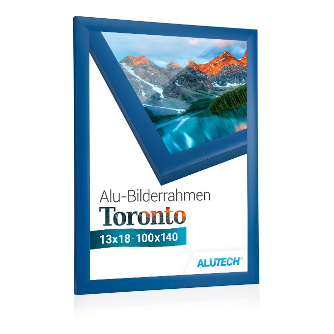 Alu-Bilderrahmen Toronto - blau matt (RAL 5010) - 50,5 x 76 cm Bildmaß - Bilderglas klar