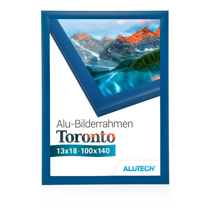 Alu-Bilderrahmen Toronto - blau matt (RAL 5010) - 29,7 x 42 cm (DIN A3) - Polystyrol klar