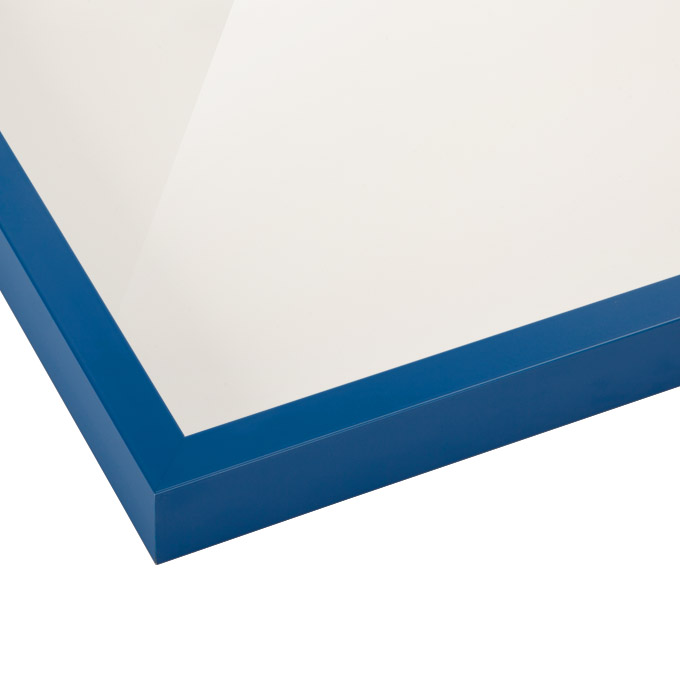 Trikotrahmen Distance - blau matt (RAL 5010) - 42 x 59,4cm (DIN A2) - Polystyrol klar - Foamboard weiß