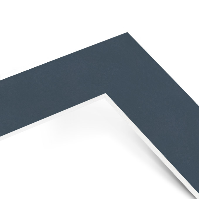 White Core Schrägschnitt-Passepartout - blaugrau - 40 x 50 cm - Ausschnitt nach Angaben