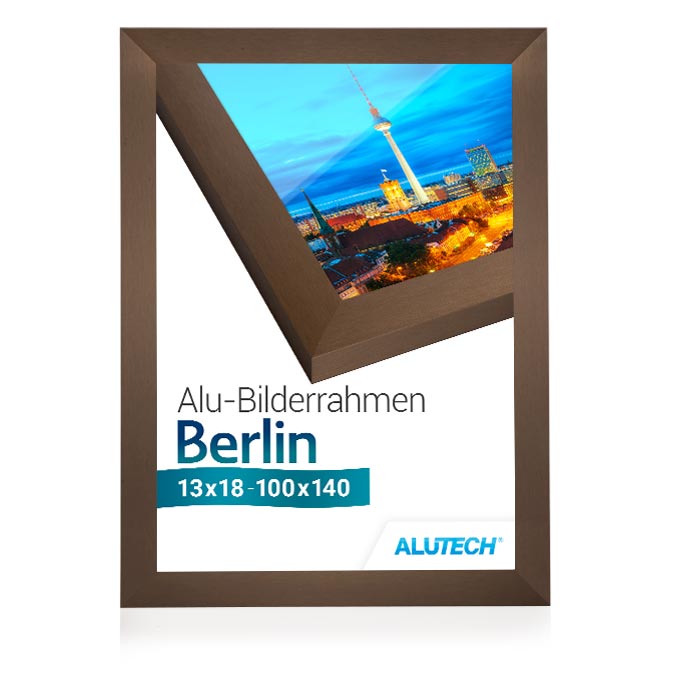 Alu-Bilderrahmen Berlin - bronze fein gebürstet - 40 x 60 cm - Polystyrol klar