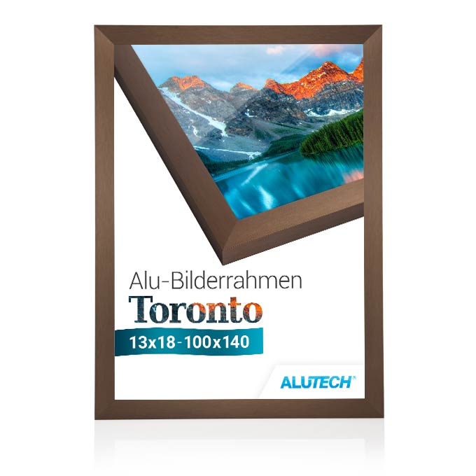 Alu-Bilderrahmen Toronto - bronze fein gebürstet - 70 x 100 cm - Polycarbonat klar