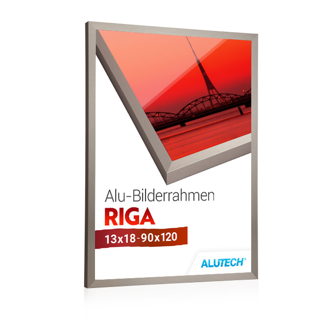Alu-Bilderrahmen Riga - edelstahlfarbig - 40 x 50 cm - Polystyrol klar