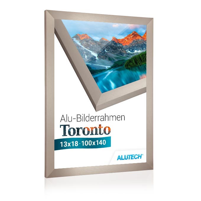 Alu-Bilderrahmen Toronto - edelstahlfarbig - 13 x 18 cm - Polystyrol antireflex