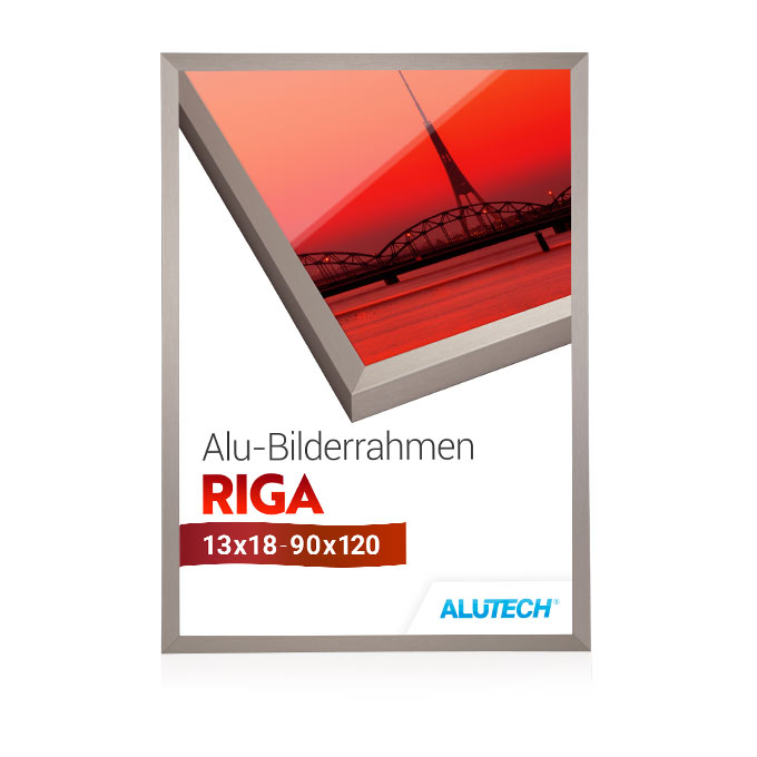 Alu-Bilderrahmen Riga - edelstahlfarbig - 40 x 50 cm - Polystyrol klar