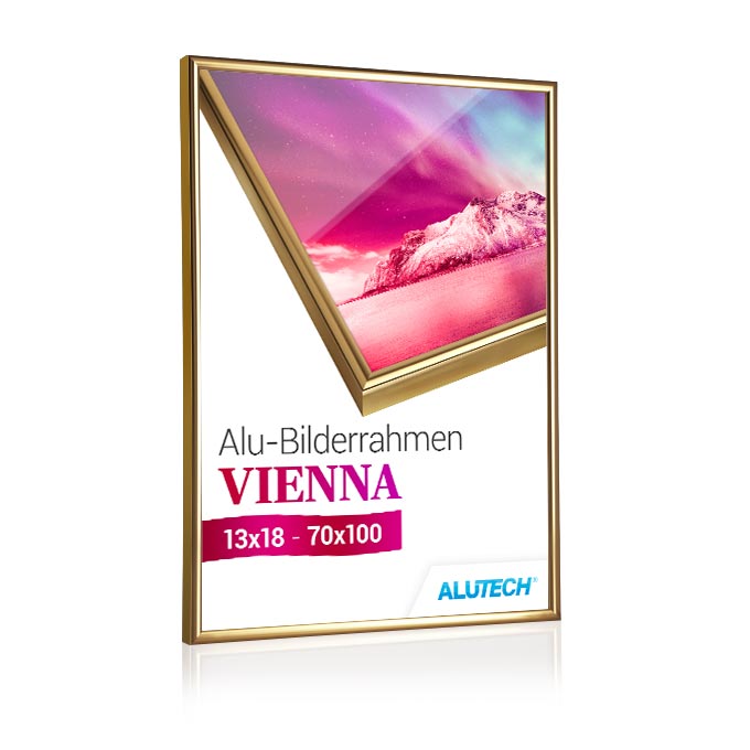 Alu-Bilderrahmen Vienna - gold glanz - 40 x 50 cm - Plexiglas® UV 100 matt