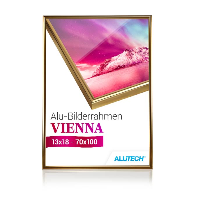 Alu-Bilderrahmen Vienna - gold glanz - 40 x 50 cm - Plexiglas® UV 100 matt