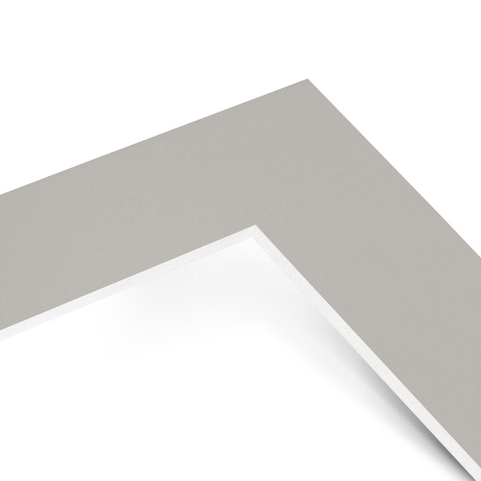 White Core Schrägschnitt-Passepartout - hellgrau - 30 x 40 cm - Ausschnitt 10 x 20 cm