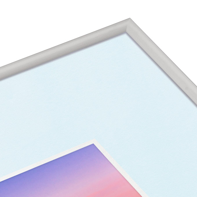 White Core Schrägschnitt-Passepartout - himmelblau - 40 x 60 cm - Ausschnitt 20 x 20 cm