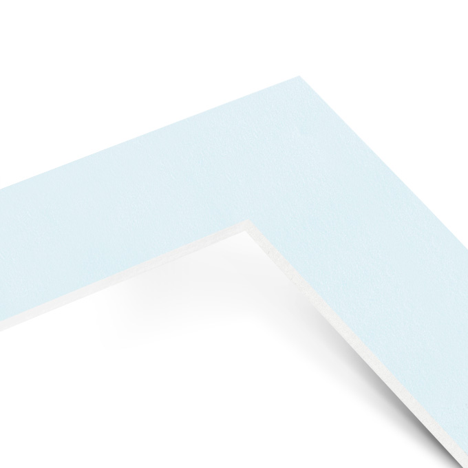 White Core Schrägschnitt-Passepartout - himmelblau - 40 x 60 cm - Ausschnitt 20 x 20 cm