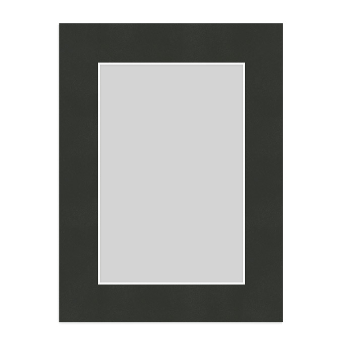 White Core Schrägschnitt-Passepartout - holzkohle - 50 x 70 cm - Ausschnitt nach Angaben