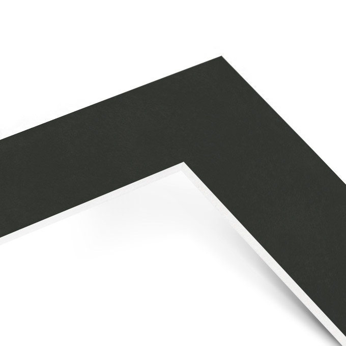 White Core Schrägschnitt-Passepartout - holzkohle - 40 x 50 cm - Ausschnitt 33 x 46 cm
