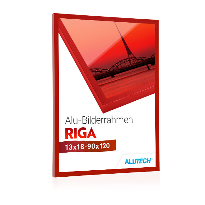 Alu-Bilderrahmen Riga - rot matt (RAL 3000) - 50 x 60 cm - Bilderglas klar