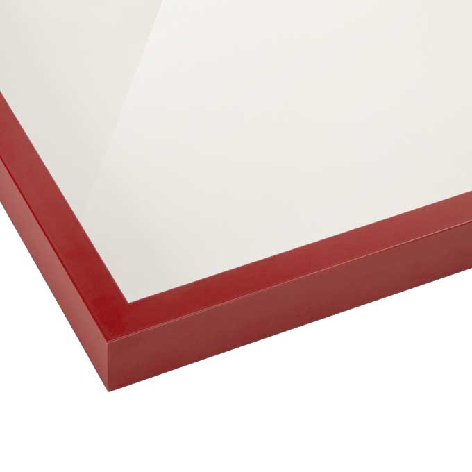 Trikotrahmen Distance - rot matt (RAL 3000) - 100 x 100 cm - Polystyrol klar - Foamboard weiß