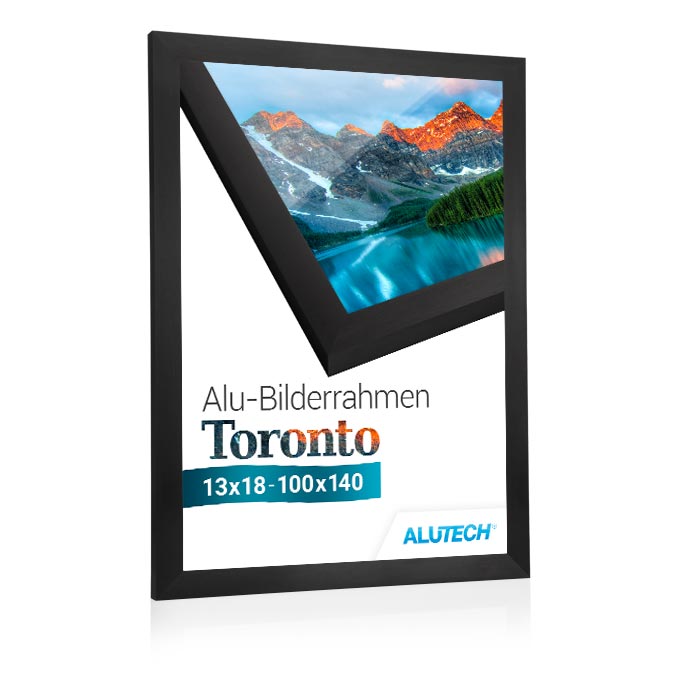 Alu-Bilderrahmen Toronto - schwarz fein gebürstet - 15 x 21 cm (DIN A5) - Plexiglas® UV 100 matt