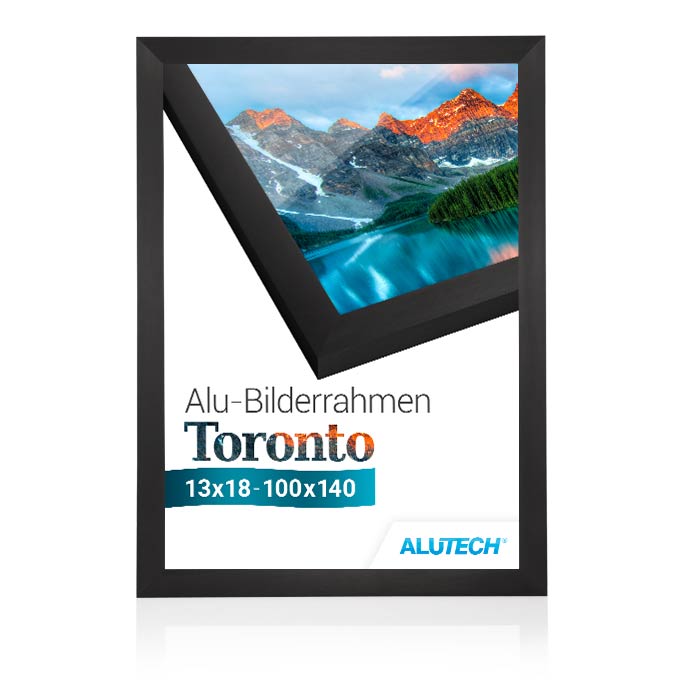 Alu-Bilderrahmen Toronto - schwarz fein gebürstet - 15 x 21 cm (DIN A5) - Plexiglas® UV 100 matt