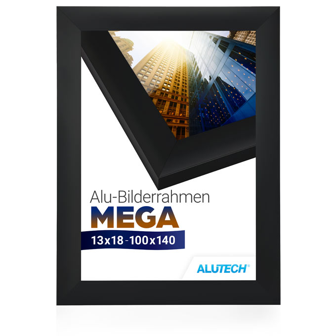 Alu-Bilderrahmen Mega - schwarz matt (RAL 9017) - 40 x 60 cm - Plexiglas® UV 100 matt