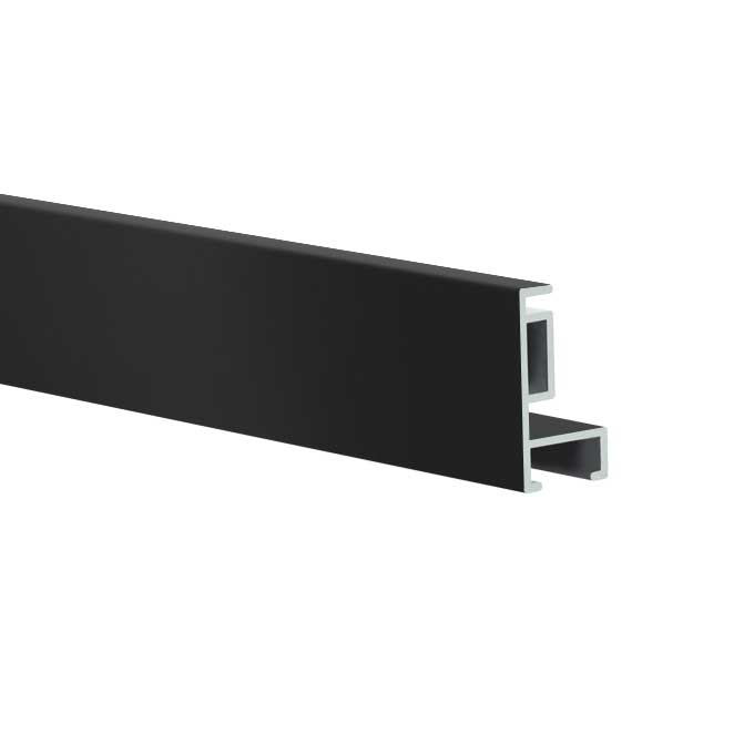 Meterware Profil 6D - schwarz matt (RAL 9017) - 200 cm