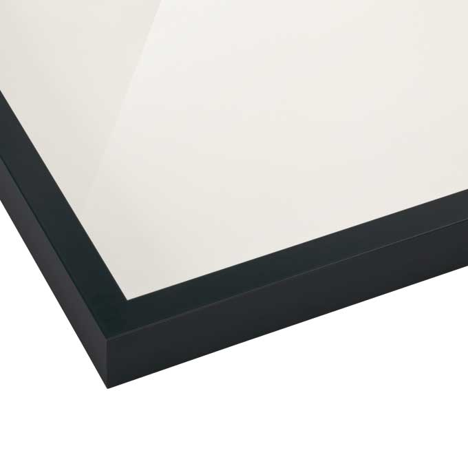 Trikotrahmen Distance - schwarz matt (RAL 9017) - 80 x 140 cm Bildmaß - Polystyrol klar - Foamboard weiß