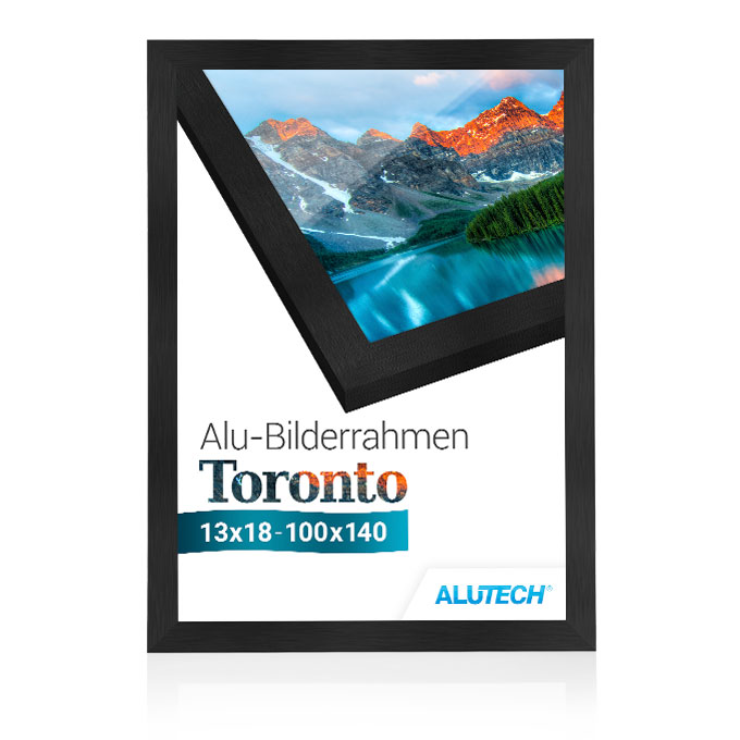 	Alu-Bilderrahmen Toronto - schwarz matt gebürstet - 84 x 118,9 cm (DIN A0) - ohne Glas