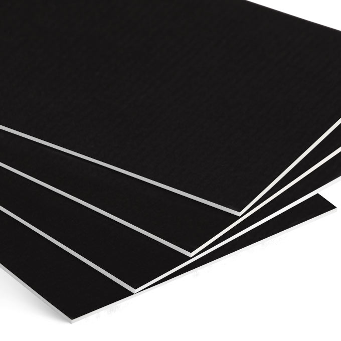 White Core Passepartoutkarton ohne Ausschnitt - schwarz - 60 x 80 cm
