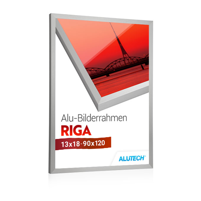 Alu-Bilderrahmen Riga - silber fein gebürstet - 24 x 30 cm - Bilderglas klar