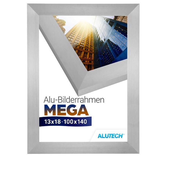 Alu-Bilderrahmen Mega - silber fein gebürstet - 24 x 30 cm - Plexiglas® UV 100 matt