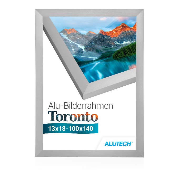 Alu-Bilderrahmen Toronto - silber fein gebürstet - 50 x 70 cm - Plexiglas® UV 100 matt