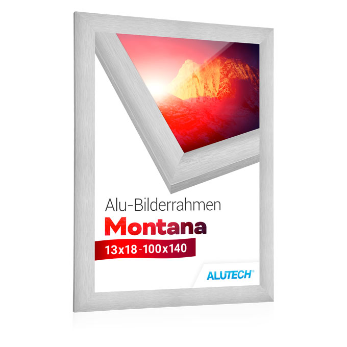 Alu-Bilderrahmen Montana - silber gebürstet - 60 x 80 cm - Bilderglas klar