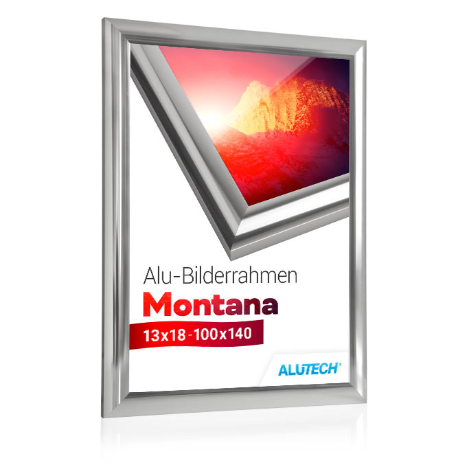 Alu-Bilderrahmen Montana - silber glanz - 28 x 35 cm - Polystyrol klar