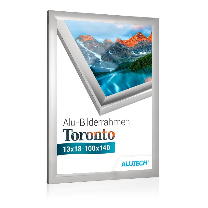 Alu-Bilderrahmen Toronto - silber glanz - 59,4 x 84 cm (DIN A1) - Antireflexglas