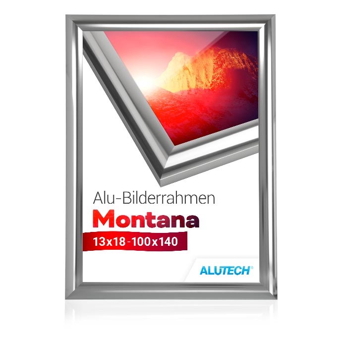 Alu-Bilderrahmen Montana - silber glanz - 28 x 35 cm - Polystyrol klar