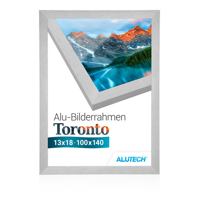 Alu-Bilderrahmen Toronto - silber matt gebürstet - 15 x 21 cm (DIN A5) - Polystyrol antireflex