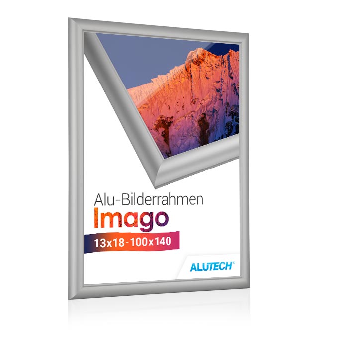 Alu-Bilderrahmen Imago - silber matt - 50 x 70 cm - Antireflexglas
