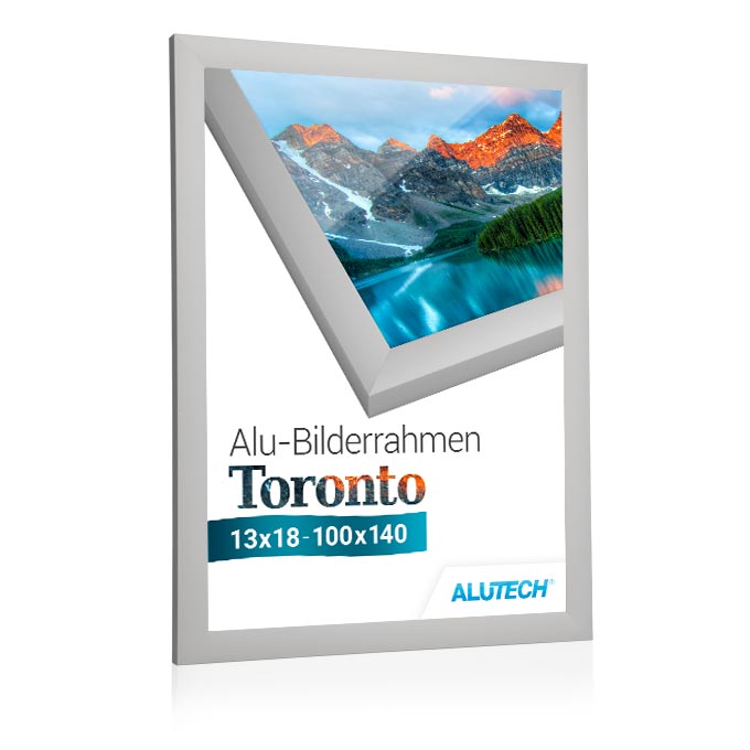 Alu-Bilderrahmen Toronto - silber matt - 20 x 30 cm - Polystyrol antireflex