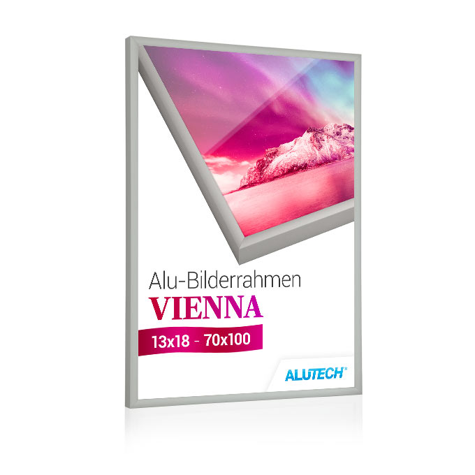 Alu-Bilderrahmen Vienna - silber matt - 28 x 35 cm - Polystyrol antireflex
