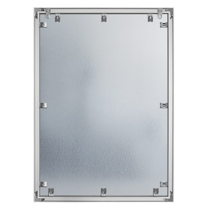 Brandschutzrahmen Toronto Firestop - silber matt - 42 x 59,4 cm (DIN A2) - Bilderglas klar - Stahlrückwand 