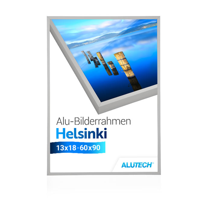 Alu-Bilderrahmen Helsinki - silber matt - 29,7 x 42 cm (DIN A3) - Polystyrol antireflex