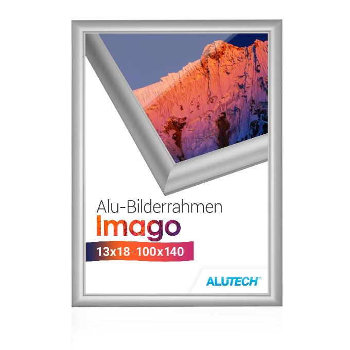 Alu-Bilderrahmen Imago - silber matt - 59,4 x 84 cm (DIN A1) - Bilderglas klar