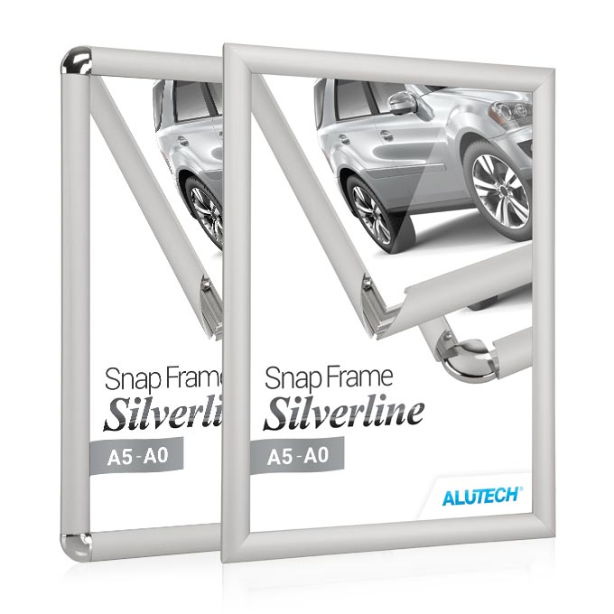 Klapprahmen Silverline - silber matt - 21 x 29,7 cm (DIN A4) - Ecken Gehrung