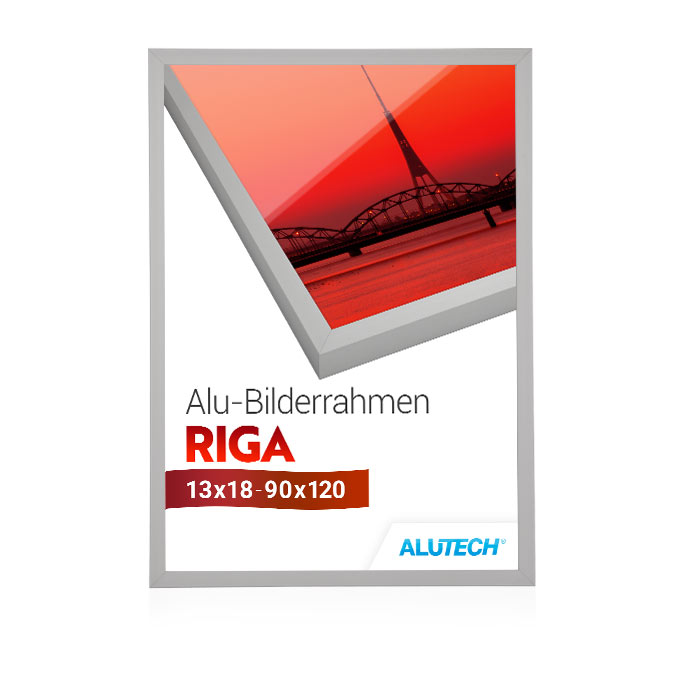 Alu-Bilderrahmen Riga - silber matt - 21 x 29,7 cm (DIN A4) - Polystyrol klar